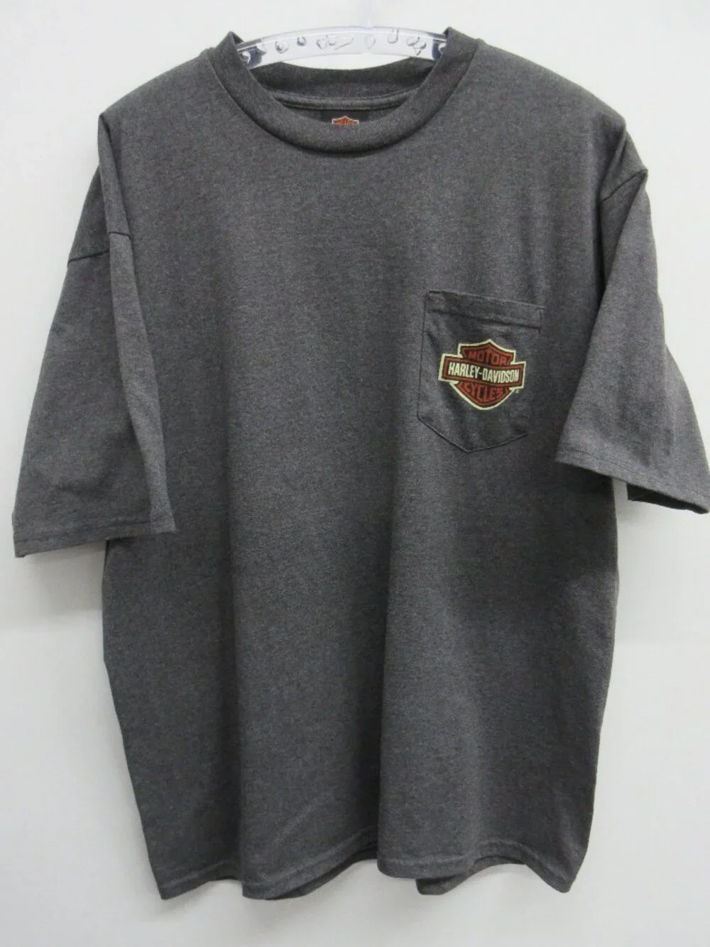 HARLEY-DAVIDSON TEE T-SHIRT SHORT SLEEVE ST AUGUSTINE BIKE FEST 2011 GRAY POCKET